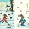 Lan in Luna. 12 dni do božiča – notranje strani 1 Lan in Luna. 12 dni do božiča – 12 ptic in 11 snežink, ilustracija Axla Schefflerja