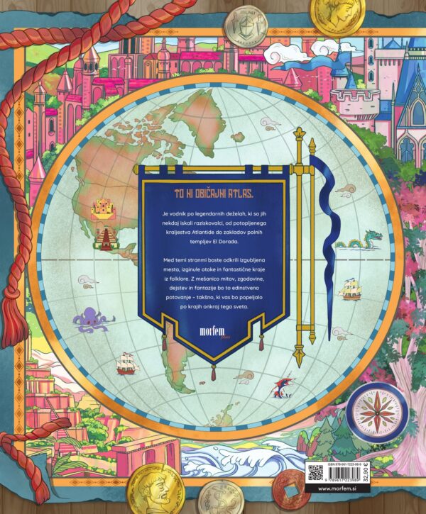 Atlas izgubljenih kraljestev – zadnja stran Atlas izgubljenih kraljestev – zadnja stran knjige z opisom in zemljevidom